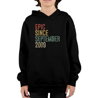 Fun Epic Since September 2009 13Th Birthday Gift 13 Years Old Youth Hoodie - Seseable