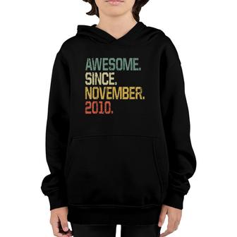Funny 11 Years Old Gift Awesome Since November 2010 Ver2 Youth Hoodie - Seseable