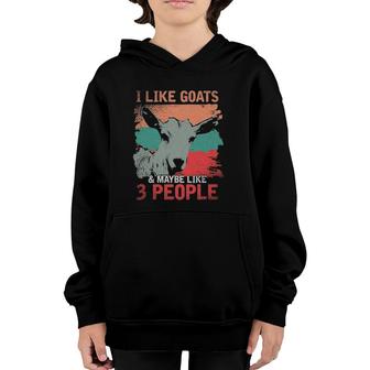 Funny Animal I Like Goats And Maybe Like 3 People Retro Goat Youth Hoodie