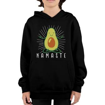 Funny Avocado Namaste Peace Impression Gift Youth Hoodie - Seseable