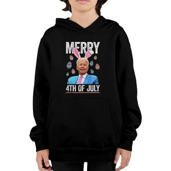 Funny Bunny Joe Biden 4Th Of July Happy Easter Day Youth Hoodie - Seseable