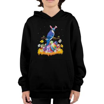 Funny Easter Egg Lover Cute Blue Jay Bird Easter Sunday Youth Hoodie | Mazezy