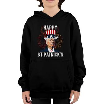 Funny Joe Biden 46 Happy St Patricks Day For Fourth Of July Youth Hoodie - Seseable