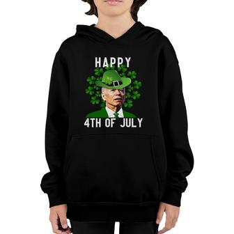 Funny Joe Biden Happy 4Th Of July Confused St Patricks Day Youth Hoodie - Seseable