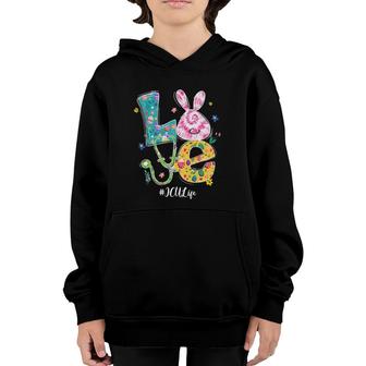 Funny Love Bunny Icu Nurse Easter Day Nursing Stethoscope Youth Hoodie | Mazezy