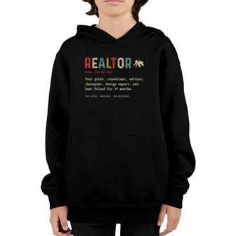 Funny Realtor Definition For Real Estate Agent Vintage Youth Hoodie - Seseable