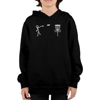 Funny Stickman Disc Golf Player Sports Lover Youth Hoodie - Seseable