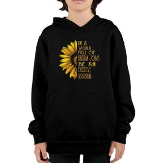 Funny Sunflower S Executive Assistant Youth Hoodie | Mazezy