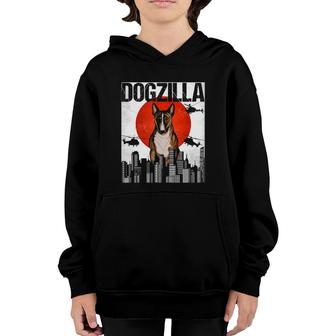 Funny Vintage Japanese Dogzilla Miniature Bull Terrier Youth Hoodie | Mazezy