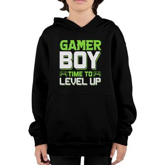 Gamer Boy Time To Level Up Birthday Boy Matching Video Gamer Design Youth Hoodie - Seseable