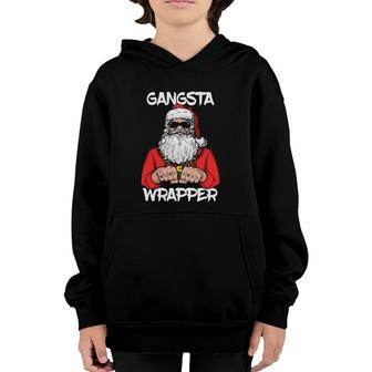 Gangsta Wrapper Funny Santa Christmas Youth Hoodie | Mazezy