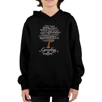 Genealogy Matters Funny Genealogy Word Art Tree Youth Hoodie | Mazezy