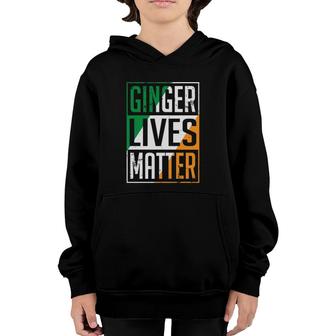 Ginger Lives Matter Irish Flag St Patricks Day Redhead Men Youth Hoodie | Mazezy