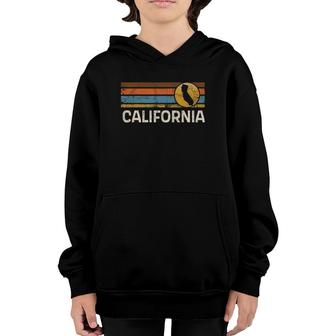 Graphic Tee California Us State Map Vintage Retro Stripes Youth Hoodie - Seseable
