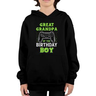 Great Grandpa Of The Birthday Boy Birthday Boy Matching Video Gamer Youth Hoodie - Seseable
