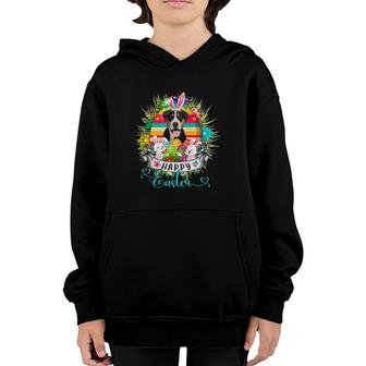 Greater Swiss Mountain Dog In Easter Eggs Basket Easter Day Youth Hoodie | Mazezy