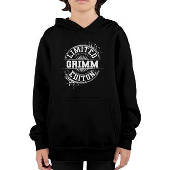 Grimm Funny Surname Family Tree Birthday Reunion Gift Idea Youth Hoodie - Seseable
