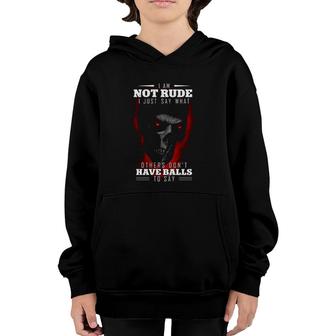 Halloween Silent Skull Not Rude Say What Others Dont Have Balls To Say Youth Hoodie | Mazezy
