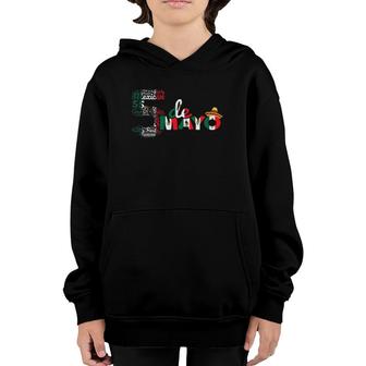 Happy Cinco De Mayo Cool Mexican Hat 5 De Mayo Youth Hoodie - Seseable