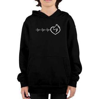 Heartbeat Horse Riding Vaulting I Love My Horse Youth Hoodie | Mazezy