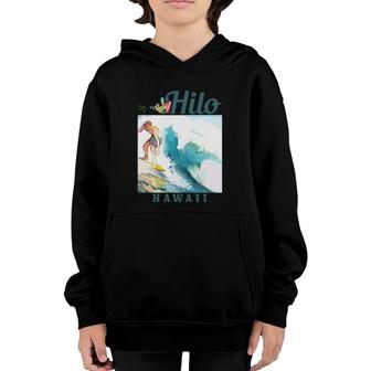Hilo Hawaii Surfing Hawaiian Surf Vintage Surfer Youth Hoodie | Mazezy