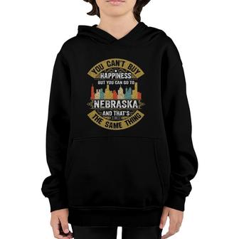 Home State Nebraska Retro Skyline 70S 80S Gifts Youth Hoodie - Seseable