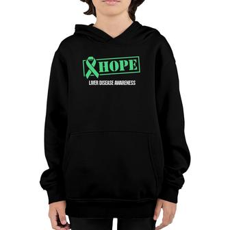 Hope Green Ribbon Liver Disease Awareness Youth Hoodie | Mazezy