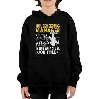 Housekeeping Manager Hearts Ninja Actual Job Title Youth Hoodie - Seseable