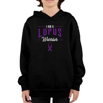 I Am A Lupus Warrior Purple Awareness Ribbon Youth Hoodie - Seseable