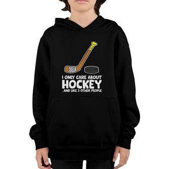 I Like Ice Hockey And Maybe Like 3 People Funny Hockey Youth Hoodie - Seseable