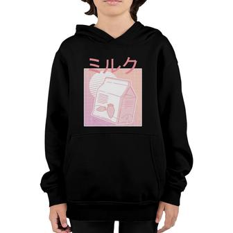 Japanese Anime Kawaii Strawberry Milk Shake Retro 90S Anime Youth Hoodie - Seseable