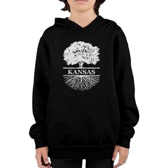 Kansas Vintage Roots Outdoors Souvenir Youth Hoodie | Mazezy
