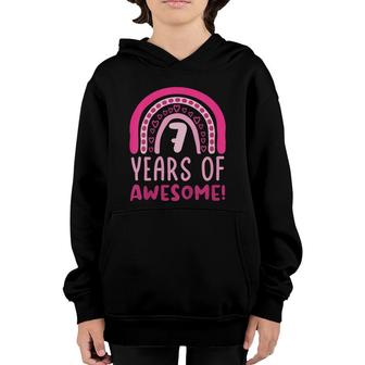 Kids 7 Years Of Awesome 7 Years Old 7Th Birthday Party Youth Hoodie - Seseable