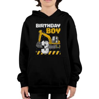 Kids Kids 3Rd Birthday Boy 3 Year Construction Truck Excavator Youth Hoodie - Seseable