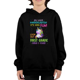 Kids So Long Kindergarten Look Out 1St Grade Here I Come Unicorn Youth Hoodie - Seseable