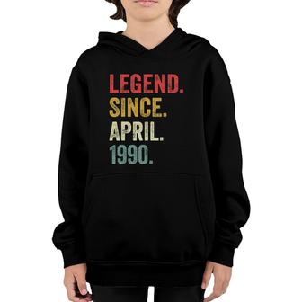 Legend Since April 1990 31St Birthday 31 Years Old Youth Hoodie - Seseable