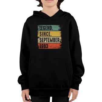 Legend Since September 1983 38 Years Old Birthday Gifts Youth Hoodie - Seseable