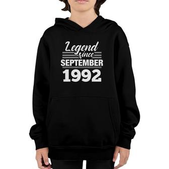 Legend Since September 1992 30Th Birthday 30 Years Old Gift Youth Hoodie - Seseable