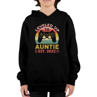 Leveled Up To Aunt 2022 Promoted To Auntie Est 2022 Ver2 Youth Hoodie | Mazezy