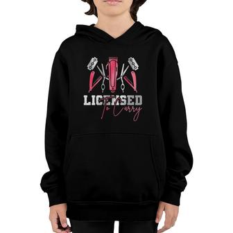 Licensed To Carry Barber Youth Hoodie | Mazezy