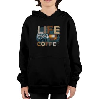 Life Begins After Coffee Coffee Classic Youth Hoodie | Mazezy