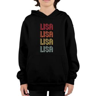 Lisa Gift Name Personalized Retro Vintage 80S 90S Birthday Youth Hoodie - Seseable