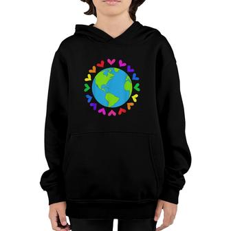 Love Earth Day Environment Activist Planet Earth Youth Hoodie | Mazezy