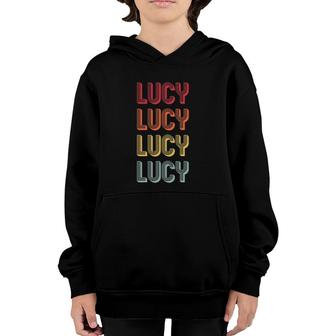 Lucy Gift Name Personalized Retro Vintage 80S 90S Birthday Youth Hoodie - Seseable
