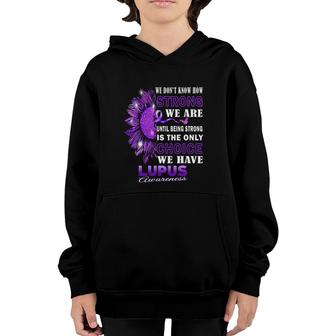 Lupus Awareness Purple Ribbon Sunflower Lupus Warrior Women Youth Hoodie - Seseable