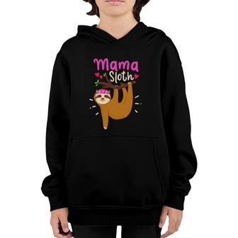 Mama Sloth Lazy Spirit Animal Mom Family Matching Costume Youth Hoodie - Seseable