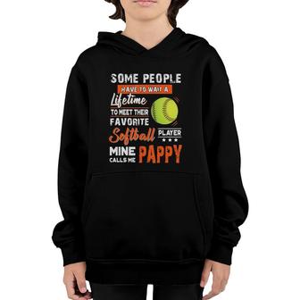 Mens My Favorite Softball Player Calls Me Pappy Youth Hoodie - Seseable