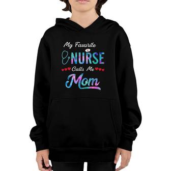 My Favorite Nurse Calls Me Mom Watercolor Proud Mother Youth Hoodie - Seseable