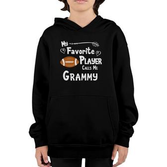 My Favorite Player Calls Me Grammy Football Youth Hoodie - Seseable