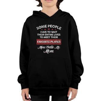 My Favorite Player Calls Me Mom Volleyball Football Youth Hoodie - Seseable